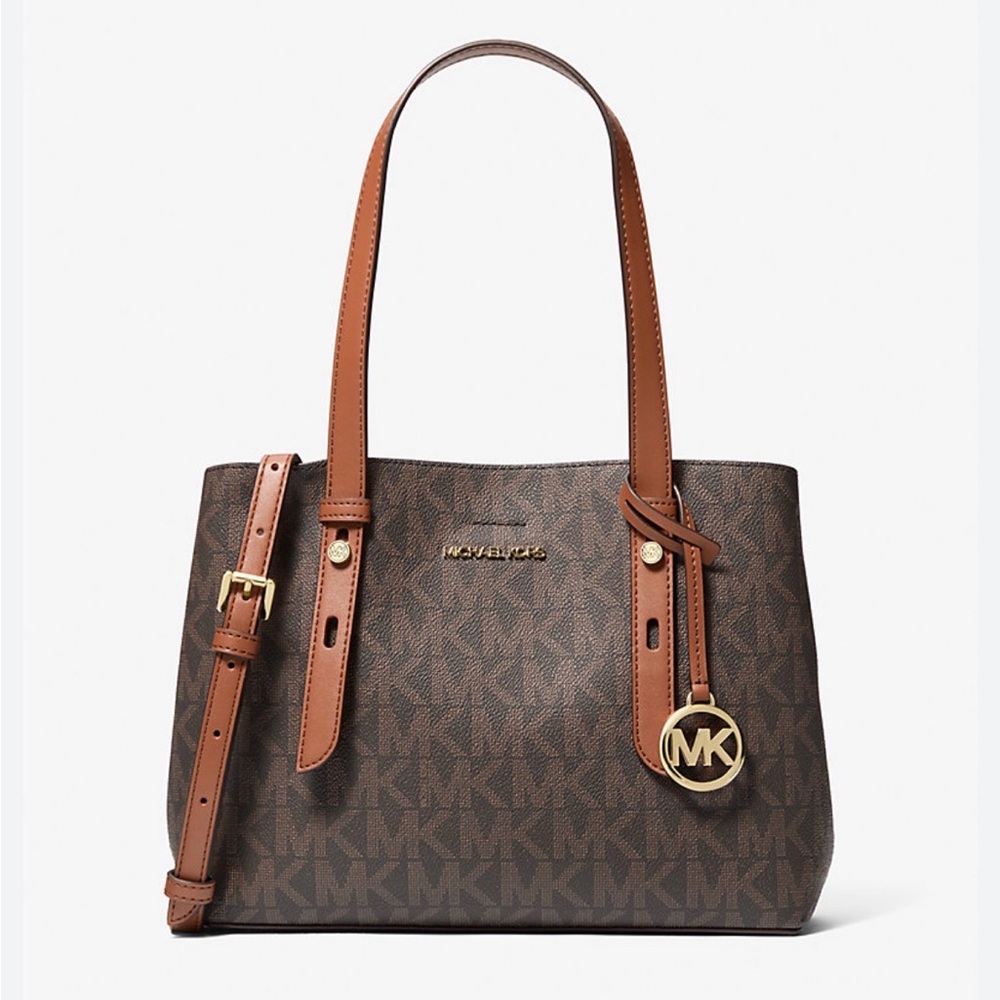 Michael Kors Mel Small Signature Logo Tote Bag in
BROWN/LUGGAGE
